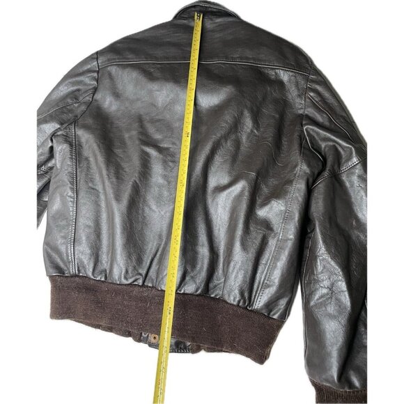 Vintage Berman's Brown Leather Bomber Jacket Men's M 40 Zip Out Lining - Picture 10 of 10